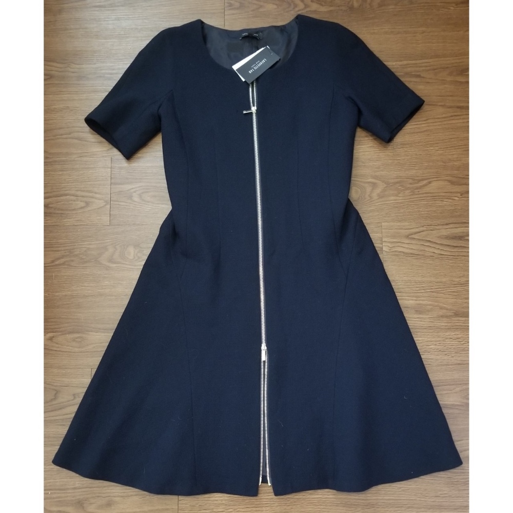 Lafayette 148 Full Zip Navy Blue Dress Size 6 NWT